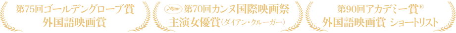 第70回カンヌ国際映画祭 主演女優賞（ダイアン・クルーガー）／第75回ゴールデングローブ賞 外国語映画賞ノミネート／第90回アカデミー賞（R）外国語映画賞 ショートリスト選出